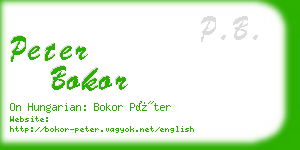 peter bokor business card